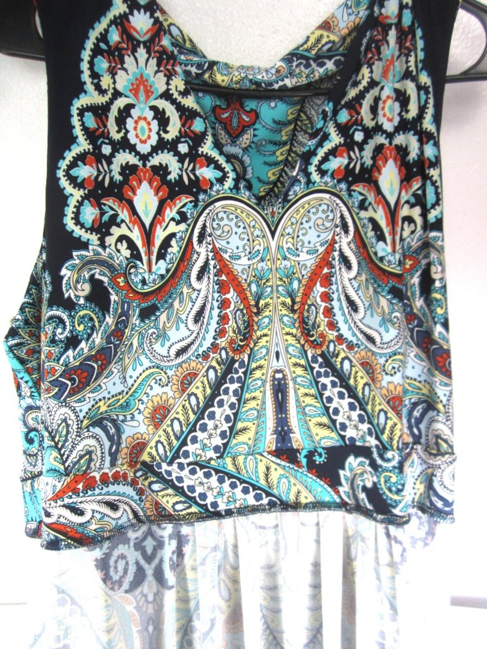 Chico's Jasmina Maxi Dress Size 2 US 12 Paisley Floral Dress Sleeveless Blue - Picture 13 of 13